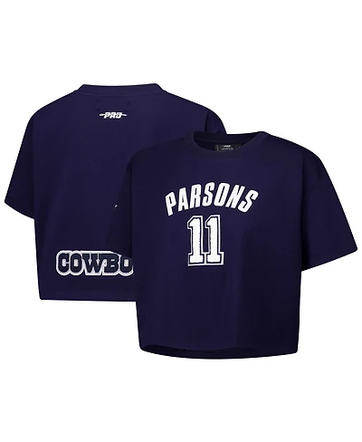 Pro Standard Women's Micah Parsons Navy Dallas Cowboys Player Name Number Cropped Boxy T-Shirt
