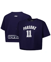 Pro Standard Women's Micah Parsons Navy Dallas Cowboys Player Name Number Cropped Boxy T-Shirt