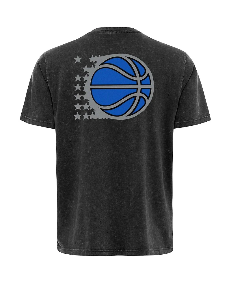 Sportiqe Men's and Women's Black Orlando Magic Rock Roll Collection Angus Premium Mineral Wash T-Shirt