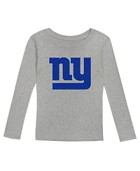 Outerstuff Preschool 2-Piece Heather Gray New York Giants Long Sleeve T-Shirt and Pants Sleep Set