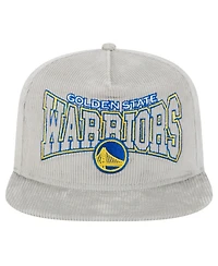 New Era Men's Gray Golden State Warriors Throwback Corduroy Golfer Snapback Hat