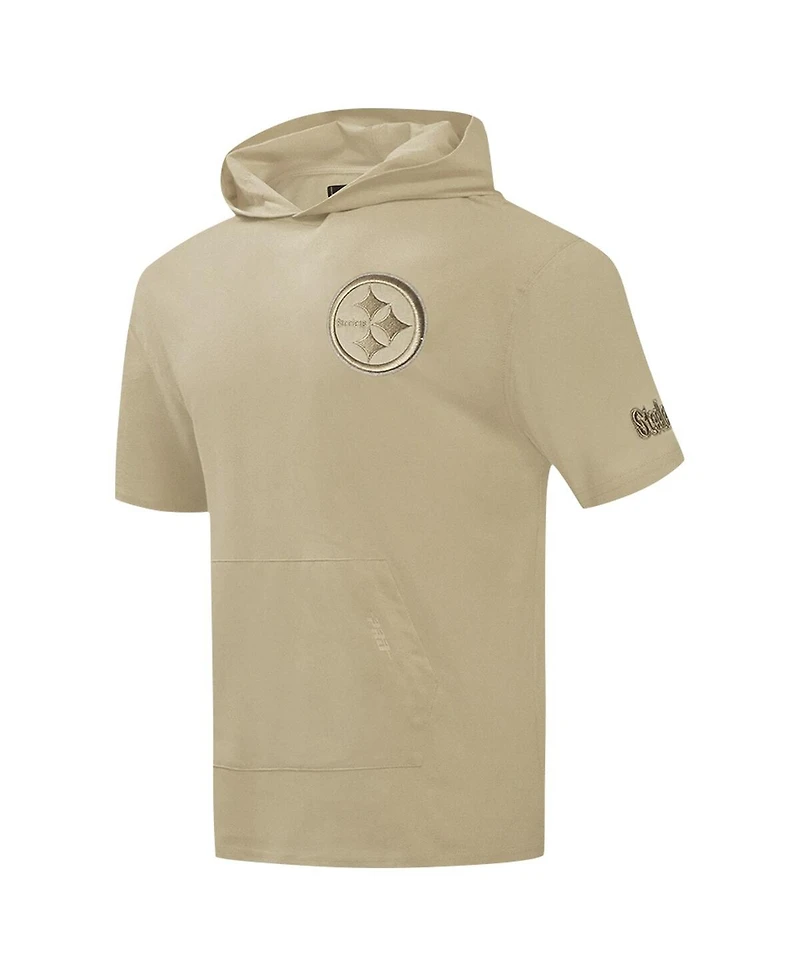 Pro Standard Men's Tan Pittsburgh Steelers Neutrals Capsule Short Sleeve Pullover Hoodie