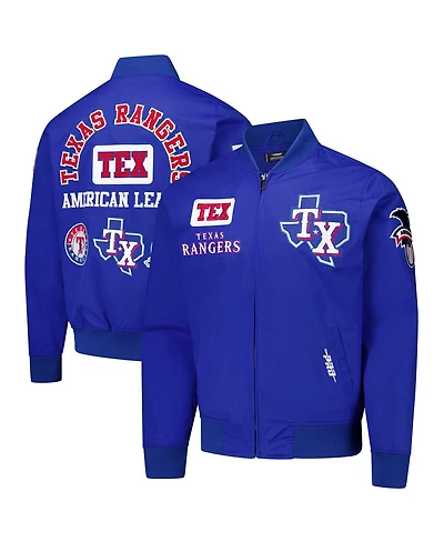 Pro Standard Men's Royal Texas Rangers Area Code Twill Full-Zip Jacket