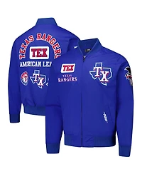Pro Standard Men's Royal Texas Rangers Area Code Twill Full-Zip Jacket
