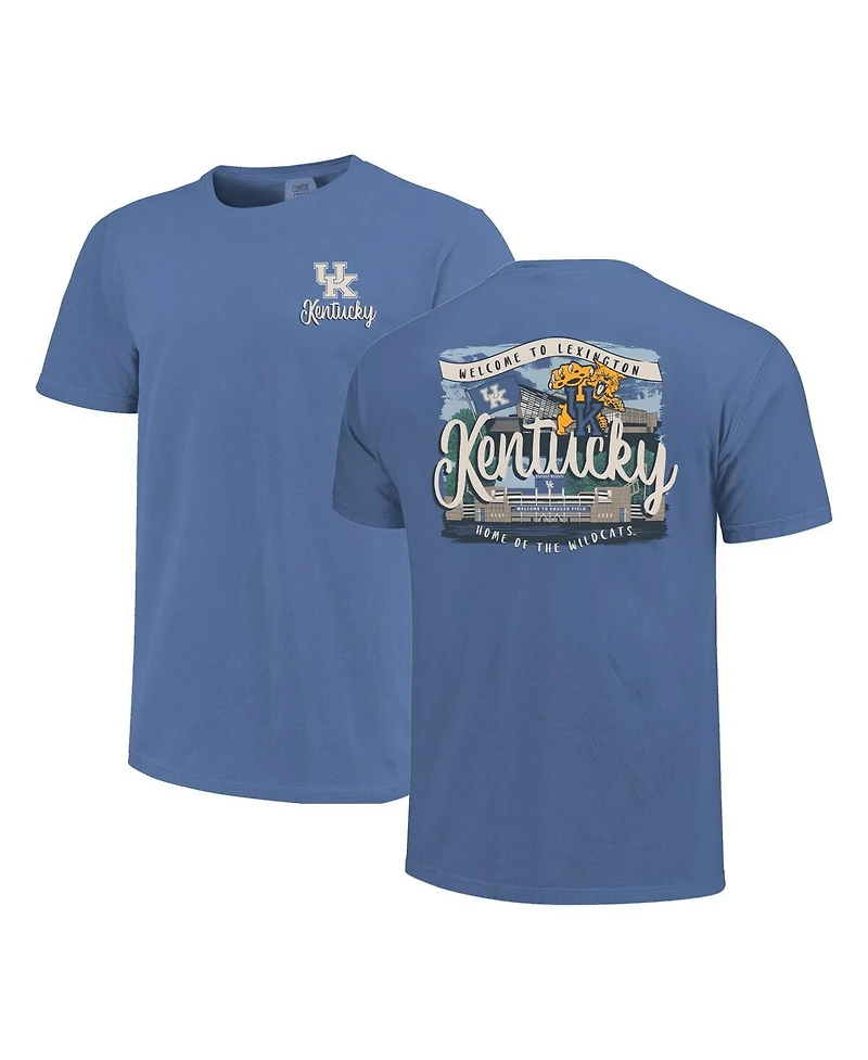 Image One Women's Royal Kentucky Wildcats Comfort Colors Campus Scene Drawing Script T-Shirt
