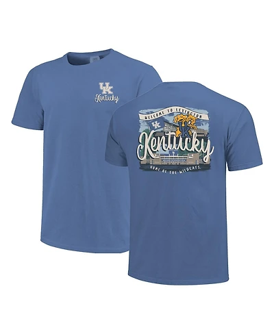 Image One Women's Royal Kentucky Wildcats Comfort Colors Campus Scene Drawing Script T-Shirt
