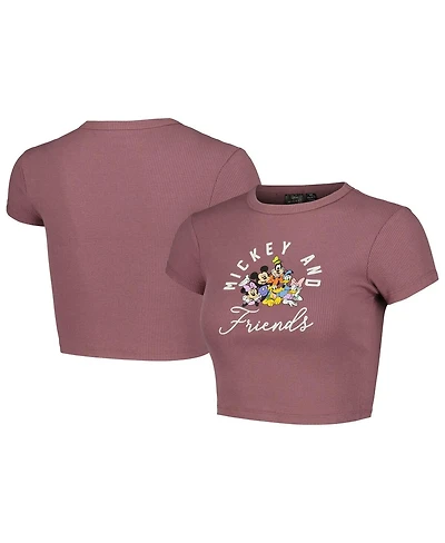 Mad Engine Women's Maroon Mickey Friends T-Shirt