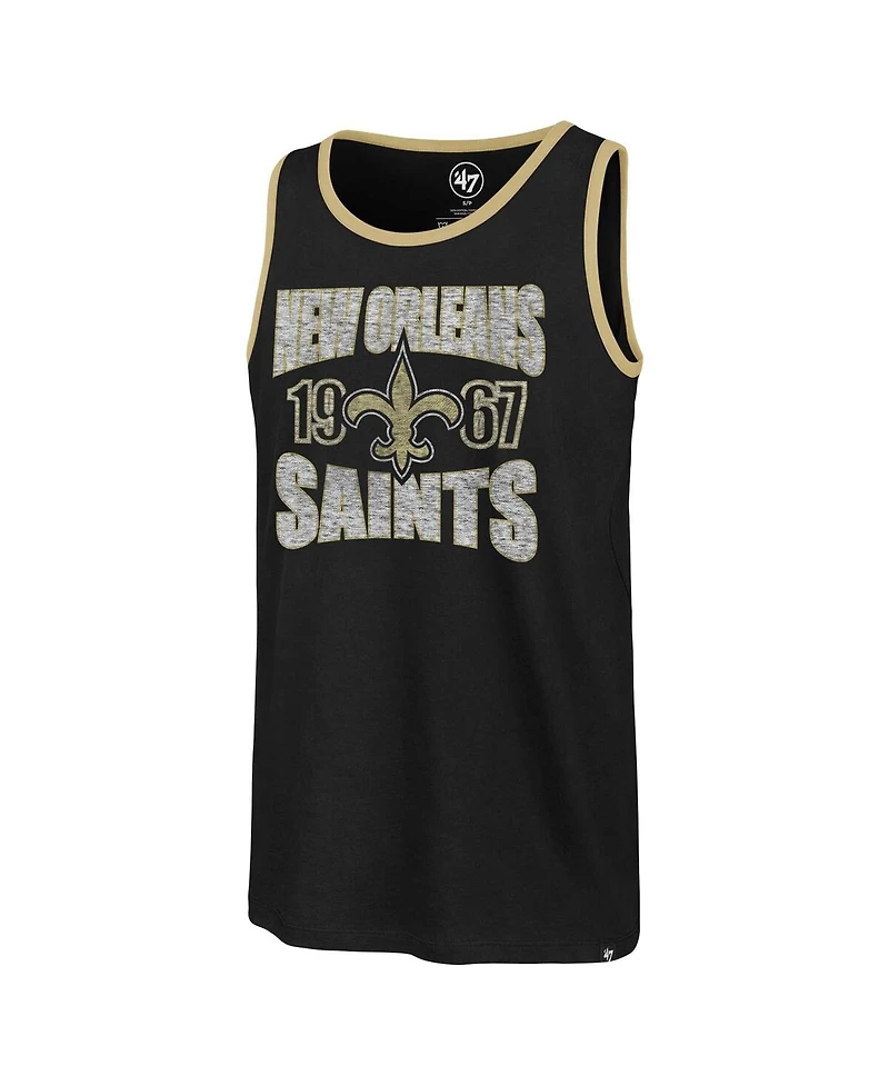 '47 Brand Men's Black New Orleans Saints Upload Franklin Tank Top