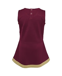 Outerstuff Girls 2-Piece Preschool Garnet Florida State Seminoles Cheer Captain Bloomers Set Jumper Dress