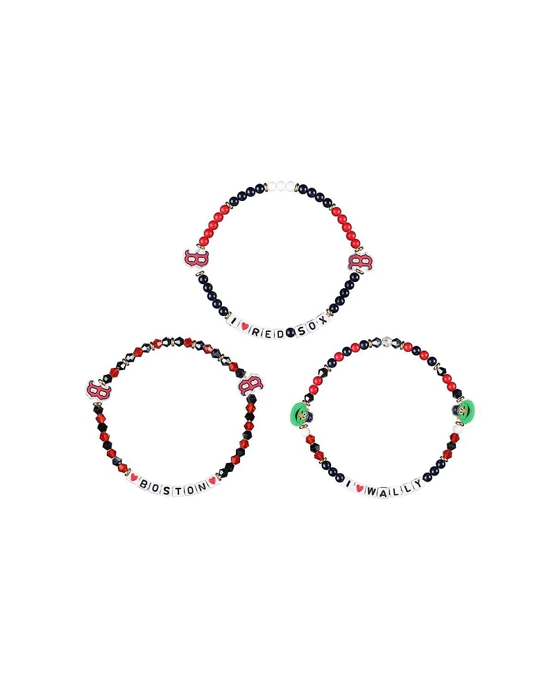 Foco Boston Red Sox 3-Pack Friendship Bracelet Set
