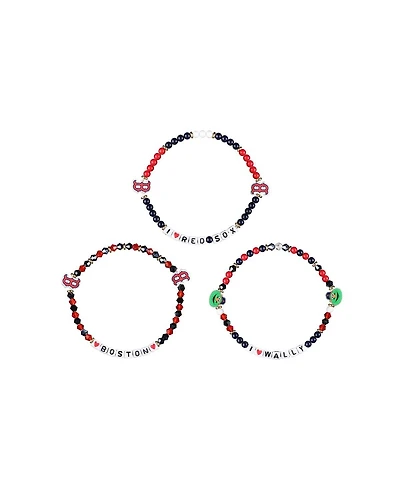 Foco Boston Red Sox 3-Pack Friendship Bracelet Set