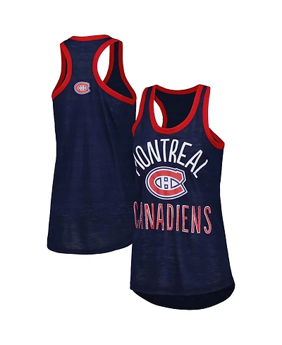 G-iii 4Her by Carl Banks Women's Navy Montreal Canadiens First Base Racerback Scoop Neck Tank Top