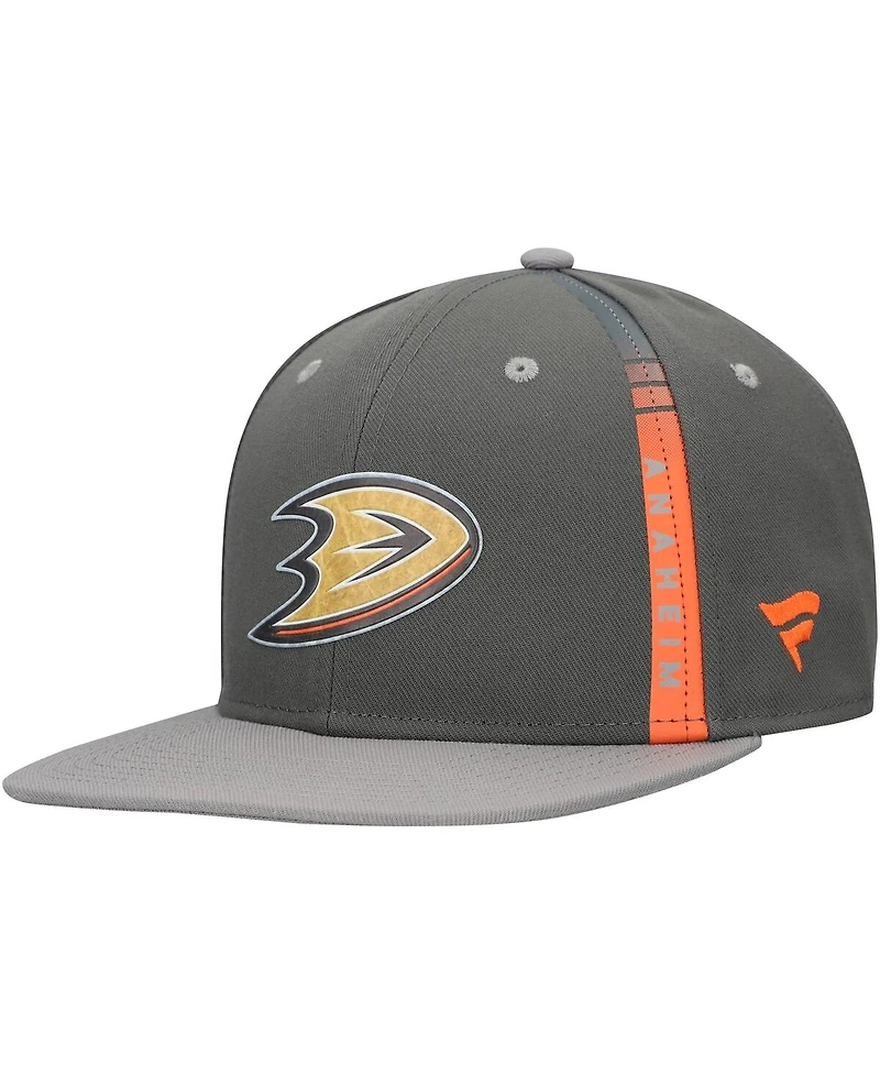 Fanatics Men's Charcoal Anaheim Ducks Authentic Pro Ice Snapback Hat