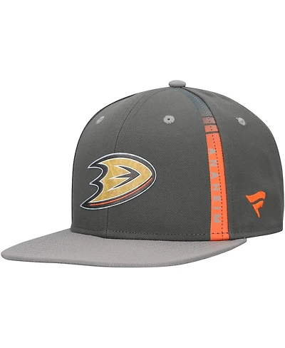 Fanatics Men's Charcoal Anaheim Ducks Authentic Pro Ice Snapback Hat