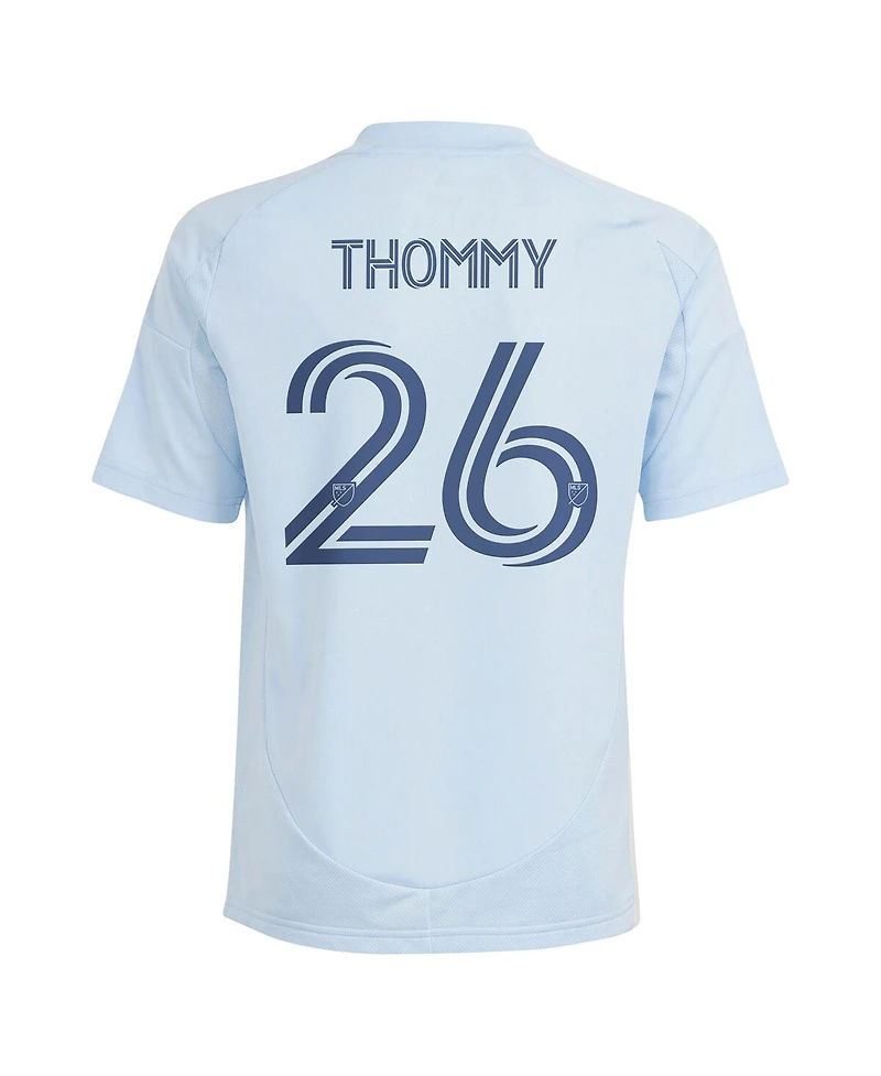 Adidas Big Boys and Girls Erik Thommy Light Blue Sporting Kansas City 2025 One Kc Replica Player Jersey