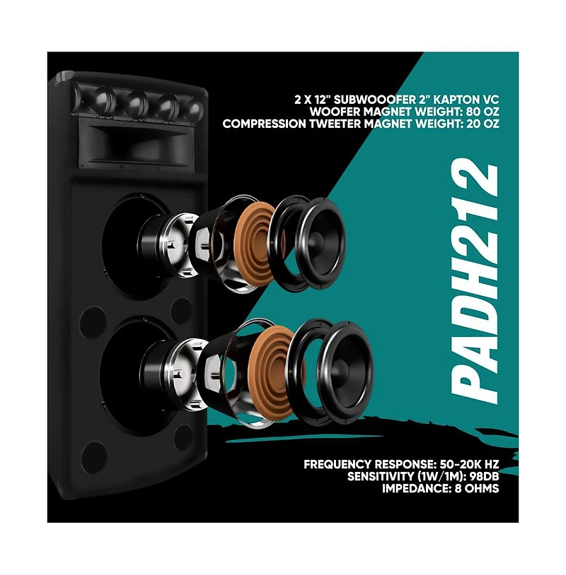Pyle 1600W Heavy Duty 7 Way Pa Loud-speaker Cabinet