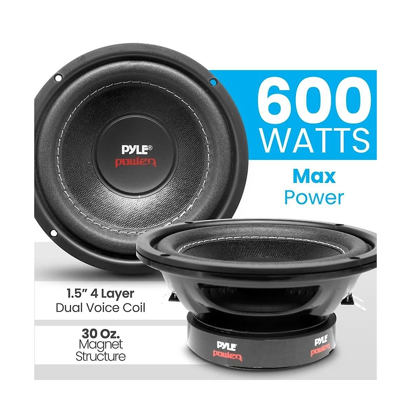 6.5'' 600 Watt Dual Voice Coil Subwoofer, 4 Ohm