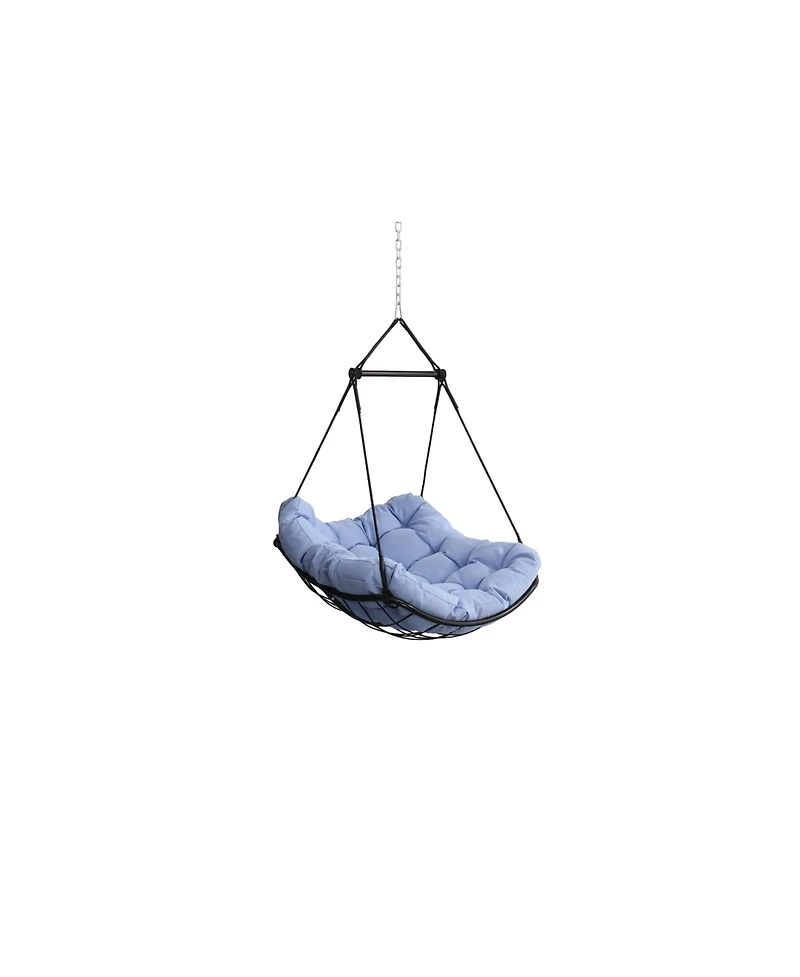 Flynama Hammock Chair Swing with Cushion - Outdoor Indoor Hanging Hammock Chair for Patio, Porch, Bedroom, Garden, Courtyard, Balcony