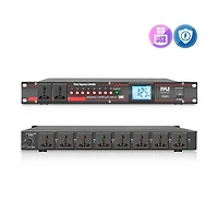 Pyle Power Sequence Controller - Pro Electronics Power Supply Conditioner Sequencer with Lcd Display, Usb Power Charge, Rack Mountable