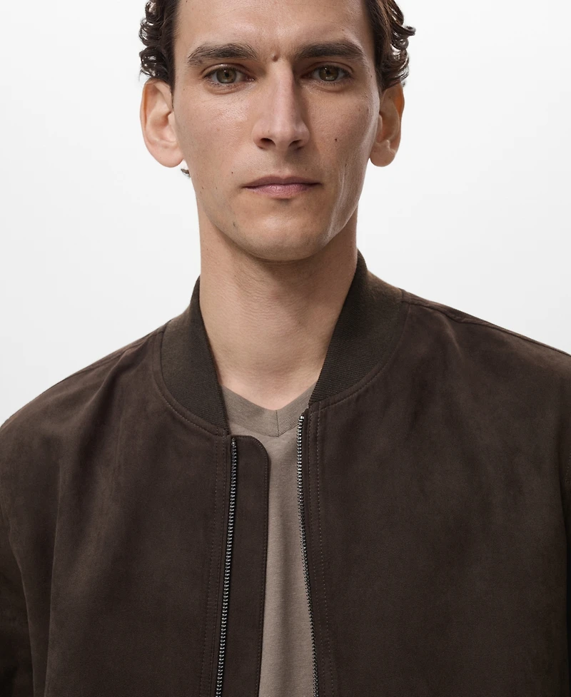 Mango Men's Suede-Effect Bomber Jacket