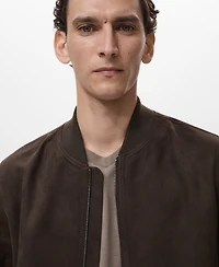 Mango Men's Suede-Effect Bomber Jacket