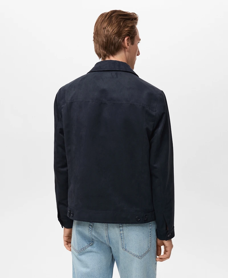Mango Men's Suede Leather-Effect Overshirt