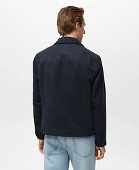 Mango Men's Suede Leather-Effect Overshirt