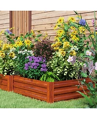 Outsunny 39" Raised Wall Garden Planet Beds for Flowers,