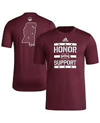 Adidas Men's Maroon Mississippi State Bulldogs Honor Support Pre-Game T-Shirt