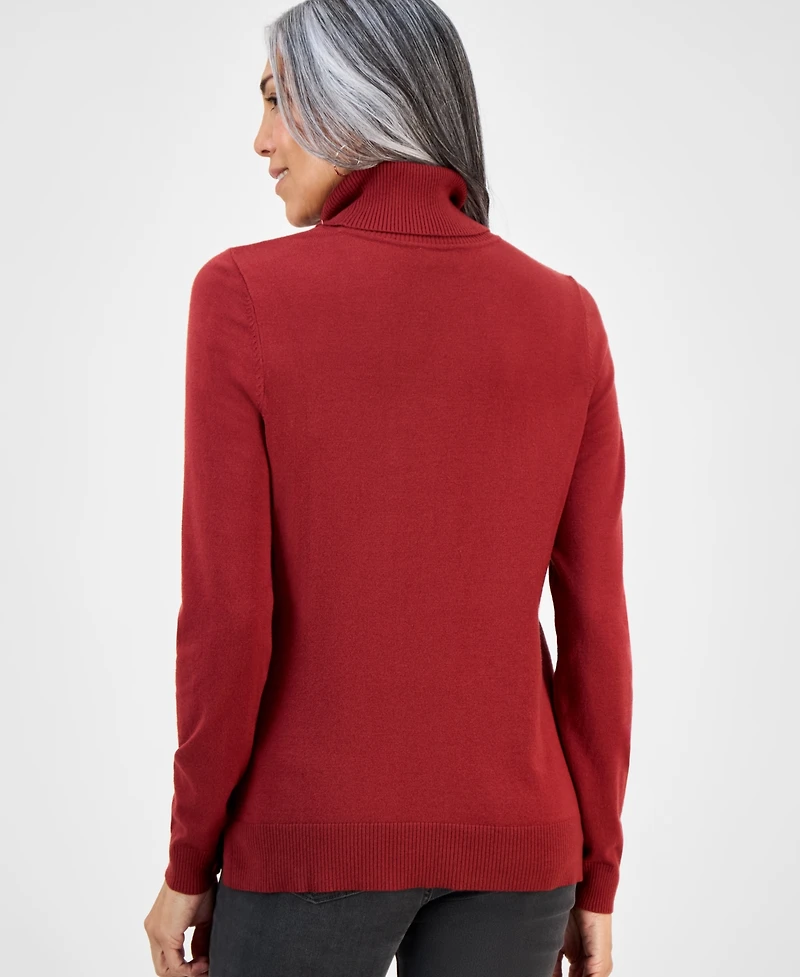 Style & Co Women's Long-Sleeve Turtleneck Sweater, Created for Macy's