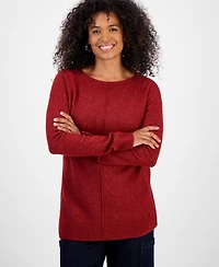 Style & Co Petite Seam-Front Boat-Neck Sweater, Macy's Exclusive