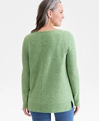 Style & Co Petite Seam-Front Boat-Neck Sweater, Macy's Exclusive