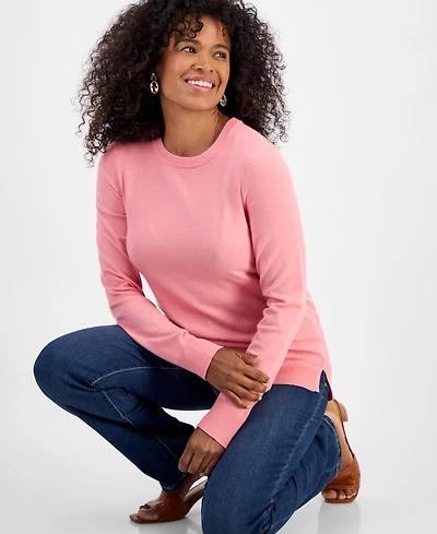 Style & Co Women's Long-Sleeve Crewneck Sweater, Created for Macy's