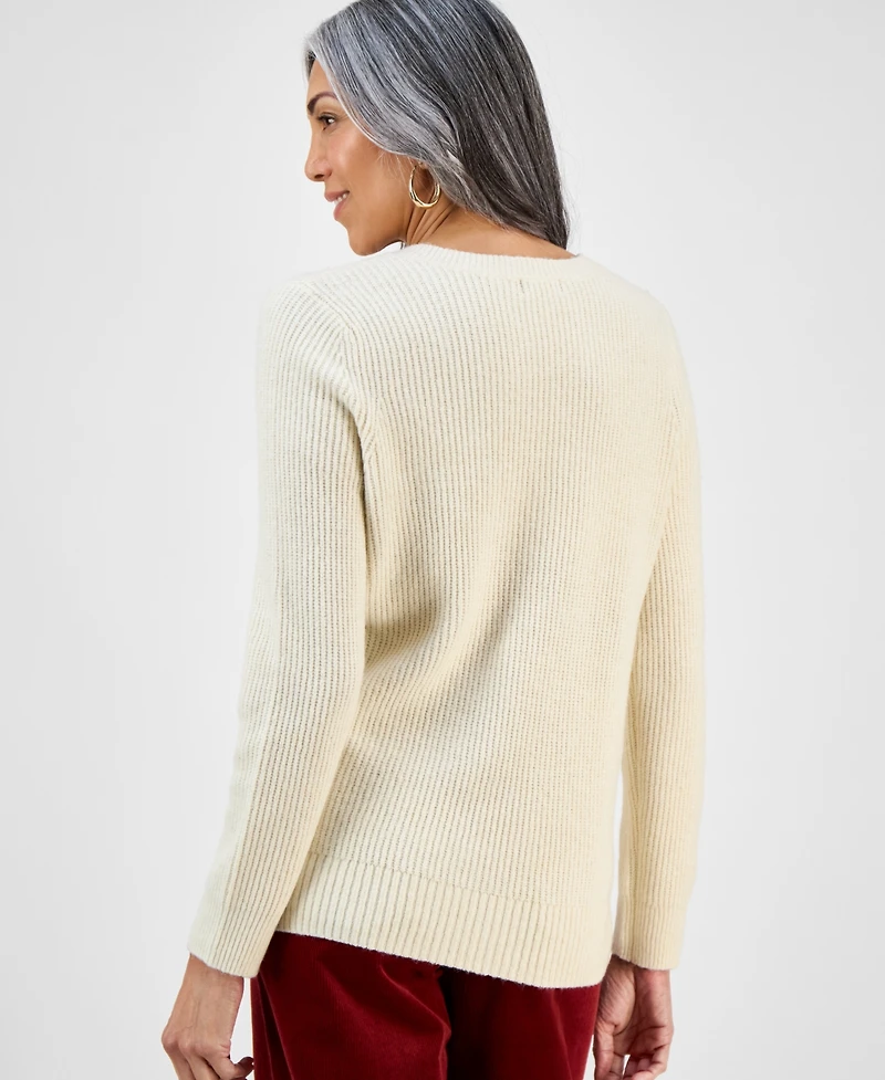 Style & Co Women's Lace-Up Long-Sleeve Sweater, Macy's Exclusive