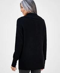 Style & Co Women's Quarter-Zip Cable-Knit Sweater, Macy's Exclusive
