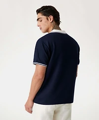Guess Men's Weston Waffle-Knit Tipped Polo Shirt