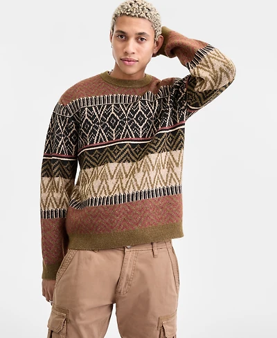 Sun + Stone Men's Long-Sleeve Wild Crewneck Sweater, Macy's Exclusive