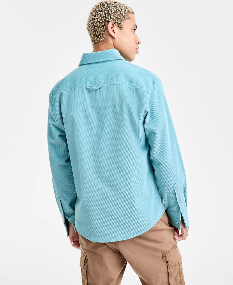 Sun + Stone Men's Long Sleeve Button-Front Corduroy Shirt, Created for Macy's