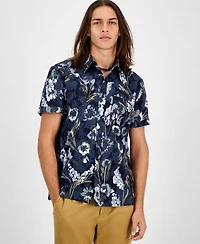 Sun + Stone Men's Floral-Print Short-Sleeve Shirt, Macy's Exclusive