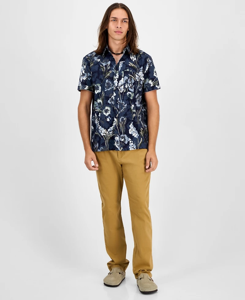 Sun + Stone Men's Floral-Print Short-Sleeve Shirt, Macy's Exclusive