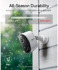 Baseus Wireless Cameras for Home Security, N1 2-Cam Kit with True 2K Clarity, No Monthly Fee, 16TB Expandable Local Storage, 210-Day Battery Life, Spo