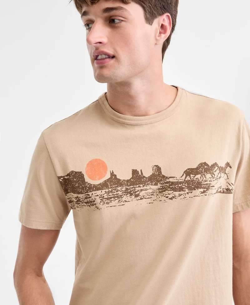Sun + Stone Men's Short-Sleeve Mesa Stripe Graphic Cotton T-Shirt, Macy's Exclusive