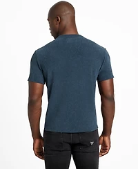 Guess Men's Regular-Fit Ribbed-Knit Embroidered Logo Graphic T-Shirt