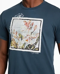 Guess Men's Short Sleeve Crewneck Flower Box Graphic T-Shirt
