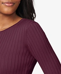 Melissa Paige Women's Crewneck Ribbed-Knit Sweater