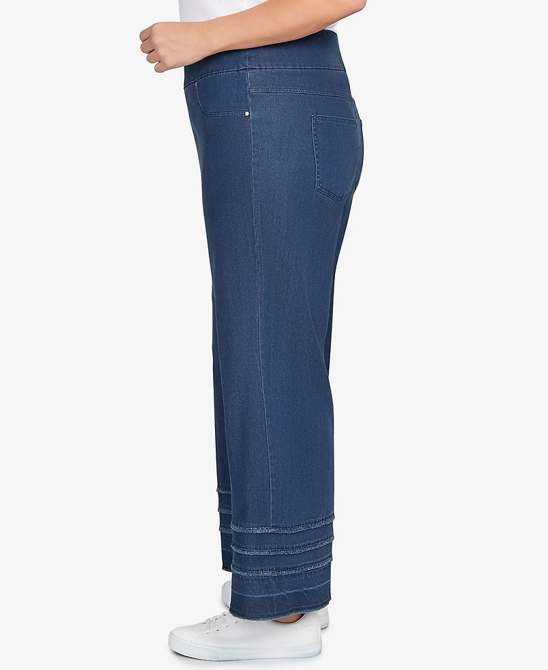 Ruby Rd. Plus Stretch Fringe Pull-On Ankle Jeans