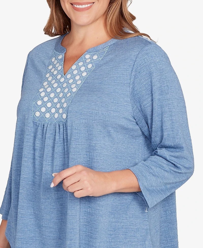 Ruby Rd. Plus Textured Knit Embellished Top