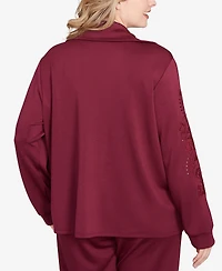 Ruby Rd. Plus Embroidered Floral Cutout Snap Jacket