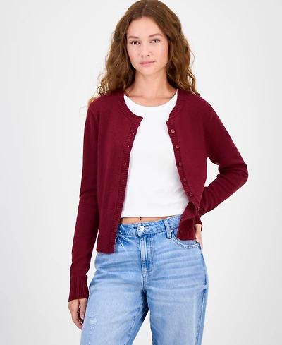 Madden Girl Juniors' High-Rib Button-Front Lady Cardigan