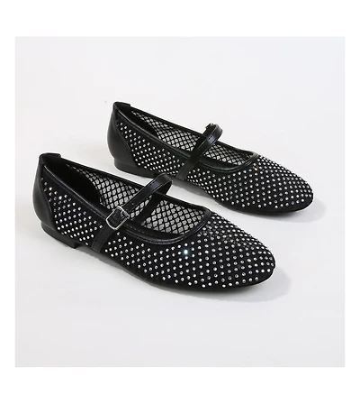 Berness Freda Rhinestone Studded Mesh Mary Janes